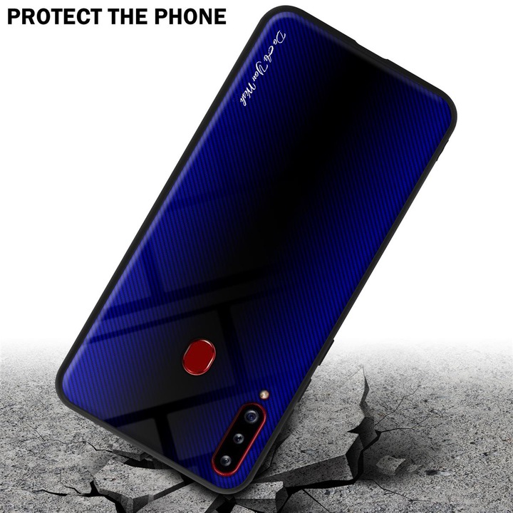 Productafbeelding Cadorabo TPU gestreepte glasplaat (Samsung Galaxy A20)