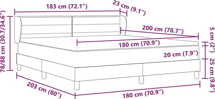 Produktbild vidaXL Boxspringbett (180 x 200 cm)