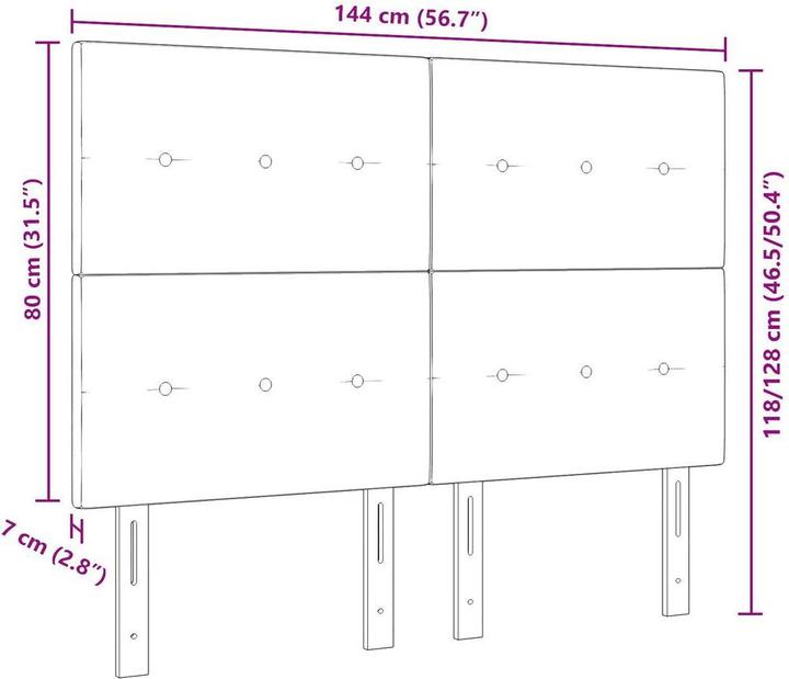 Produktbild vidaXL Polstertes Bett Kopfteil (7 x 7 x 128 cm)
