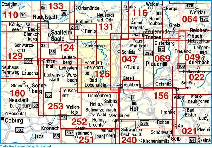 Actual product image Doctor Barthel Map Upper Saale Valley, Bleiloch Dam and surroundings