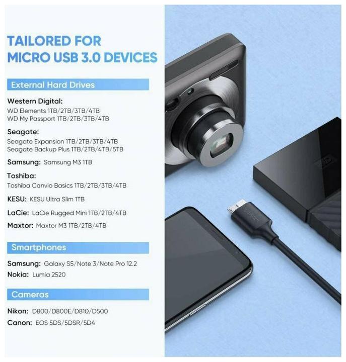 Productafbeelding Ugreen USB-C naar USB Micro B (1 m, USB 3.2 Gen 1)