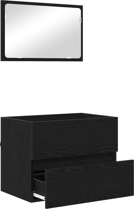 Produktbild VidaXL 2-teiliges Badezimmermöbel Set Schwarze Eiche Holzwerkstoff