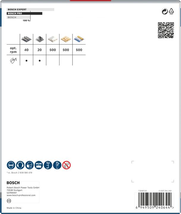 Valori nutrizionali e ingredienti Bosch Professional Zubehör Sega a tazza PRO Multi Material PC Plus, 168 mm (168 millimetri)