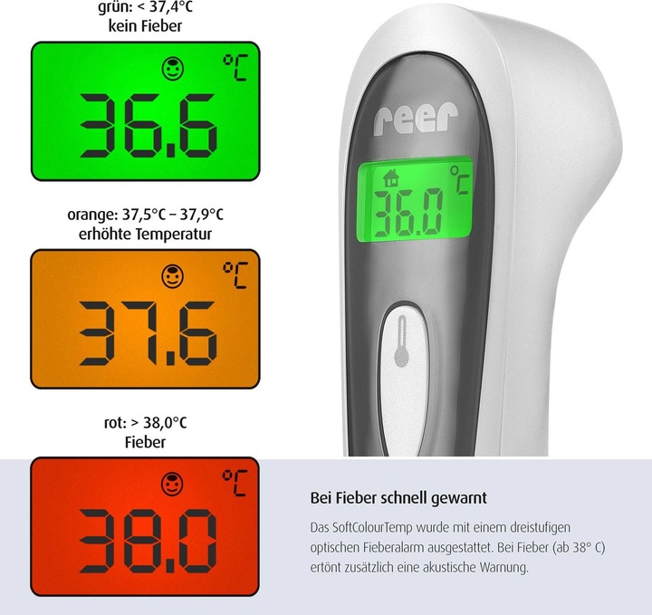 Productafbeelding Reer Kleur SoftTemp 3in1 Contactloze Infrarood Thermometer (Voorhoofd, Contactloos)