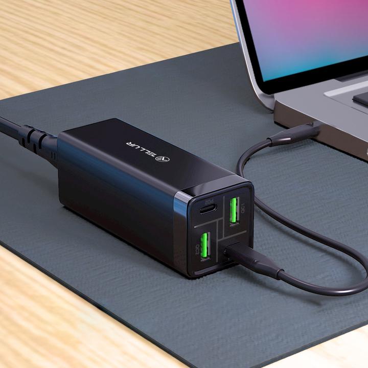 Actual product image Tellur AC charger PDHC2 65W (2xPD2xQC3.0) EU, UK, US black (65 W, 4 ports)