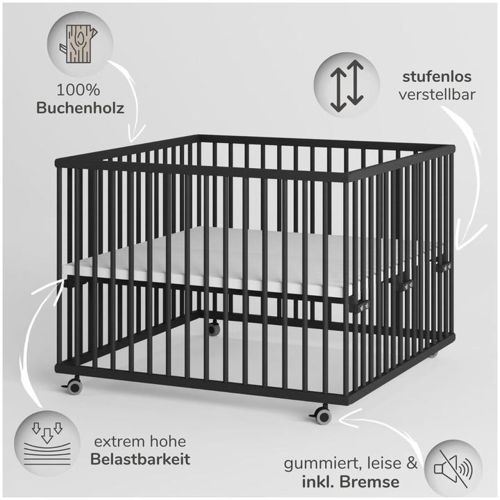 Image du produit Sämann Parc Premium avec barreaux amovibles (100 cm, Hêtre)