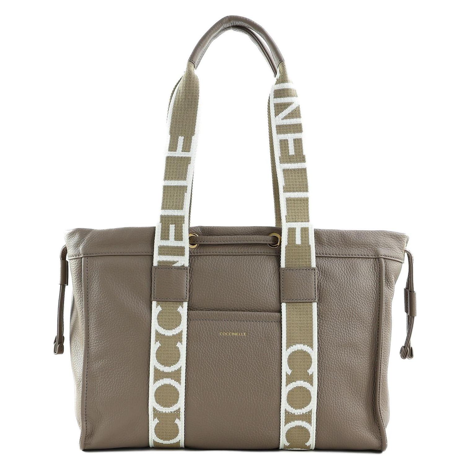 Coccinelle, Damen, Handtasche, 2Day Signature Handbag Grained Leather, Braun
