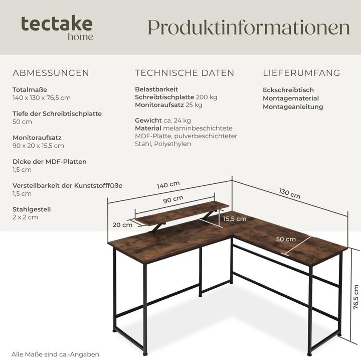 Immagine prodotto tectake Melrose (140 x 130 x 76.50 cm)