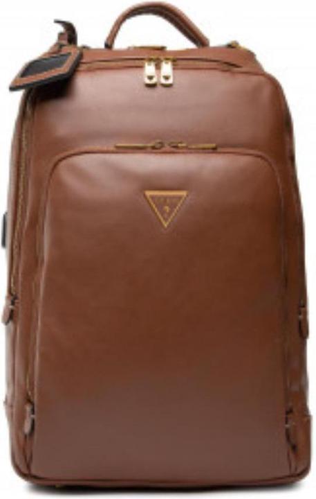 Actual product image Guess Scala, Synthetic Leather, Textile Backpack, Brown, For Men, 27.5 x 4
