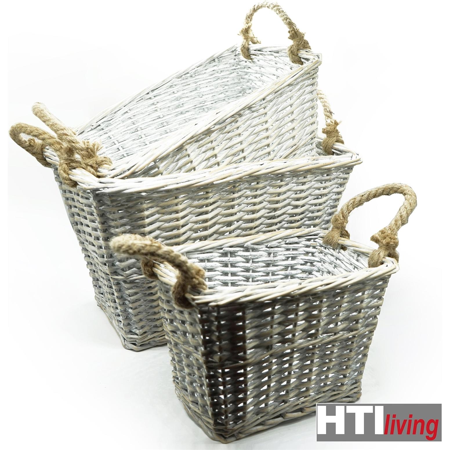Thumbnail - HTI-Living, Aufbewahrungskorb, Weide-Pflanzkorb, 3er Set (3 x, Ø 19 cm)