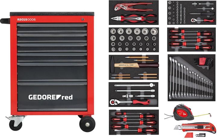Actual product image Gedore red R21560001 Tool set in MECHANIC workshop trolley red 119-piece set (119 x)