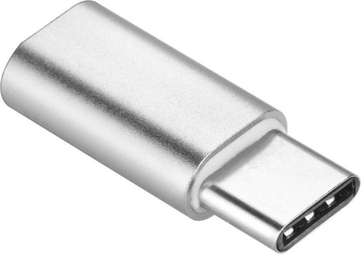 Actual product image Gsm City Converter OEM Adapter Micro USB (female) to Type C (male) silver (Micro USB, USB Type C)