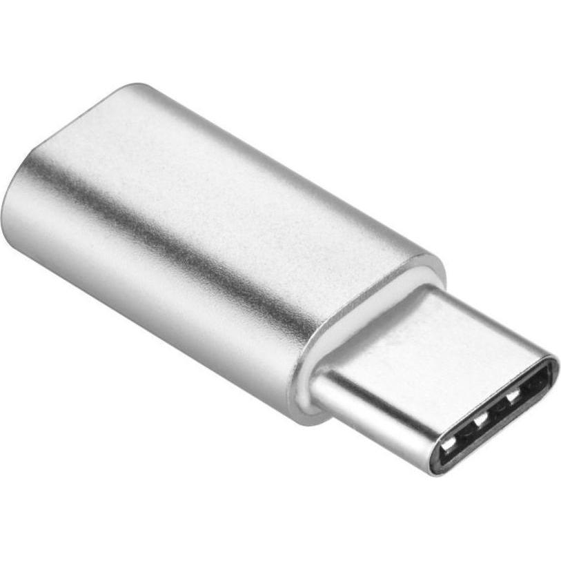 Gsm City Converter OEM Adapter Micro USB (female) to Type C (male) silver (Micro USB, USB tipo C), Adattatore dispositivo mobile, Argento