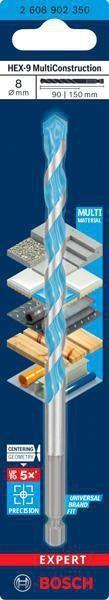 Immagine prodotto Bosch Professional Zubehör Punta EXPERT HEX-9 Multi Construction, 8 x 90 x 150 mm (1,0 - 8,0 mm)