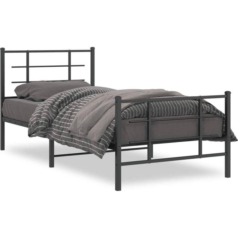 VidaXL, Bett, Bettgestell mit Kopf- und Fussteil (90 x 190 cm)