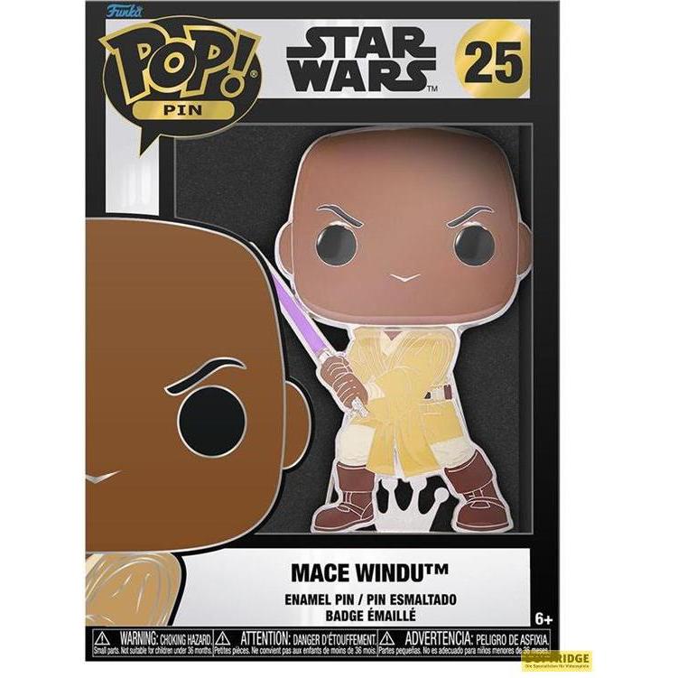 Thumbnail - Funko STAR WARS - Pop Large Enamel Pin N° 25 - Mace Windu