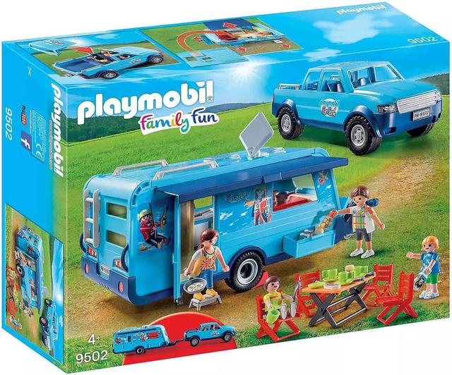 Immagine prodotto Playmobil Family Fun Pick-Up mit Wohnwagen (9502, Divertimento in famiglia Playmobil)