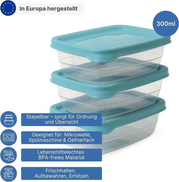 Produktbild Hobby 3er-Set Aufbewahrungsdosen Frischhaltedosen Vorratsdosen Stapeldosen (0.30 l)