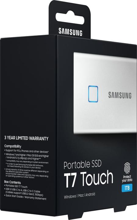 Actual product image Samsung Portable T7 Touch (1 TB)
