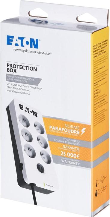Actual product image Eaton Overvoltage protection PB6F (6 x UTE, 10 A, white) (6x, CEE 7/5, 1.50 m)