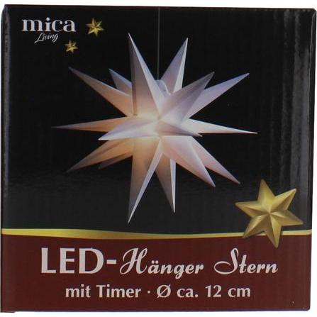 MICA Living, Weihnachtsbeleuchtung, LED Hänger Stern weiss - ca. 12 cm