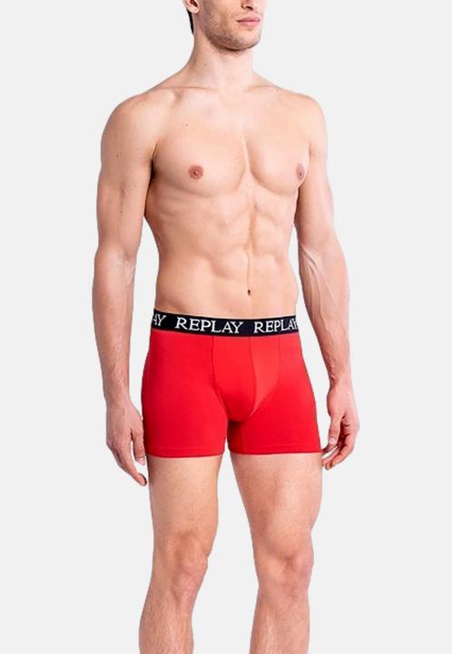 Immagine prodotto Replay Trunk BOXER Style 01/C Basic Cuff Logo im 2er Pack (XXL, Confezione da 2)
