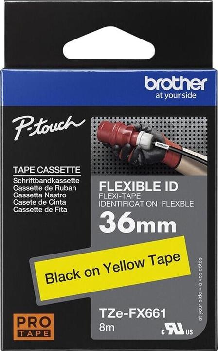 Actual product image Brother P-Touch (3.60 cm, Black, Yellow)