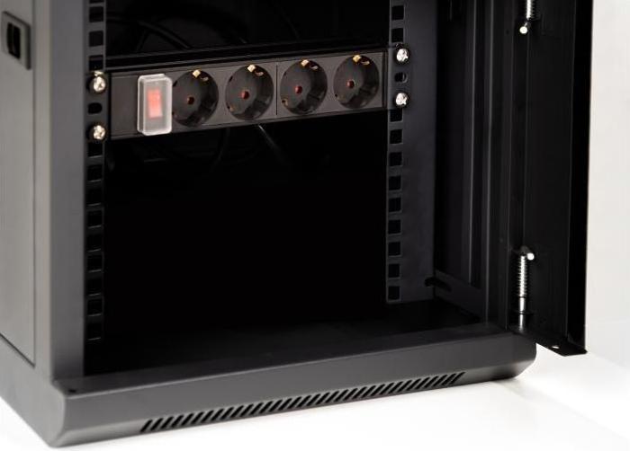 Produktbild Delock 10? Netzwerkschrank mit Glastür 6 HE schwarz (6 HE, 10 Zoll Rack)