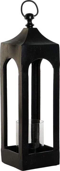 DKD Home Decor Laterne Schwarz Aluminium Kristall 16 x 16 x 55 cm