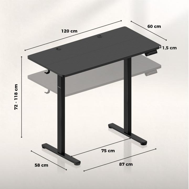 Produktbild Huzaro Biurko Gamingowe Hero 8.1 Black