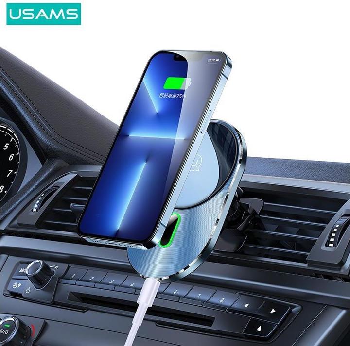 Produktbild Usams Uchwyt indukcyjny Magnetic Car Wireless Charging 15W do kratki went. szary/grey CD170DZ01 (US-