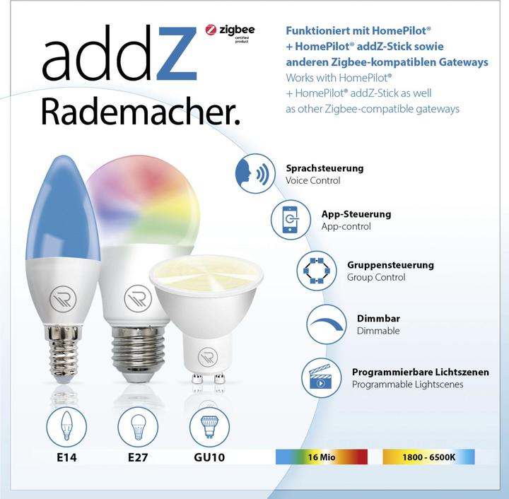 Immagine prodotto Rademacher addZ bianco + colore GU10 LED (GU10, 4.80 W, 420 lm, 1 x, F)