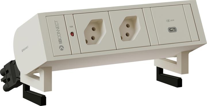 Image du produit IB Connect Prise SUPRA blanche 2x type 13 1x USB-C 60W (3 x, Type 13, USB-C)