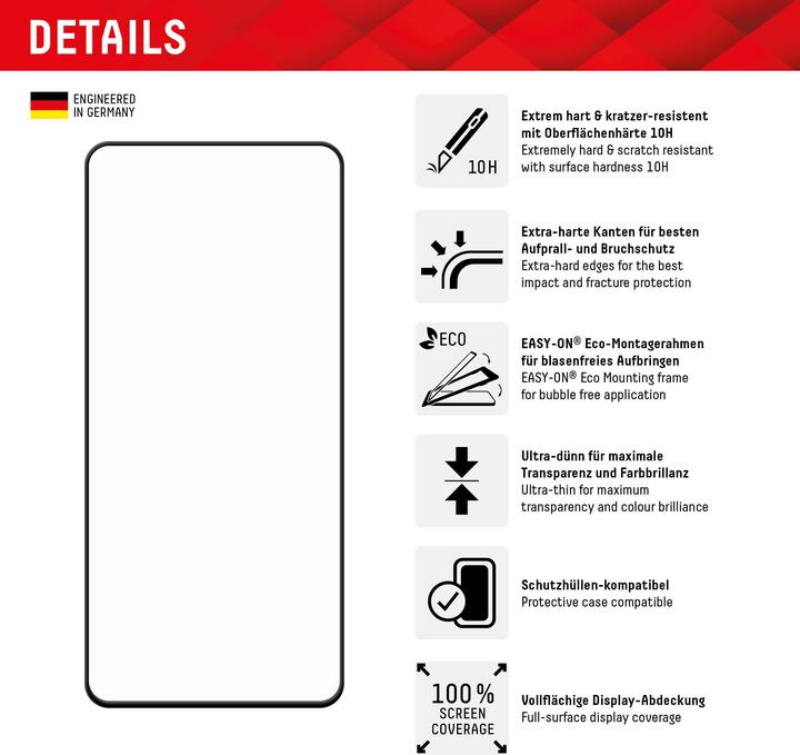 Actual product image Displex Premium Glass, Full Cover armoured glass (1 pcs., Samsung Galaxy S22+, Samsung Galaxy S23+)