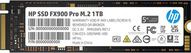 Immagine prodotto HP HEWLETT PACKARD SSD FX900 PRO 1TB 4A3U0AA interno (1000 GB, M.2 2280)