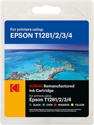 Kodak Supplies 185E012821 Ink (4) 190 pages black, 260 pages cyan, 160 pages magenta and 260 pages white. (CMYK)