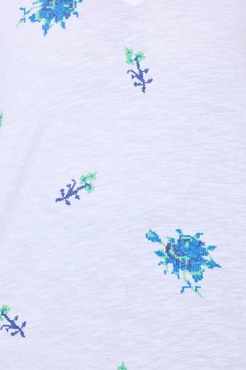 Produktbild Ulla Popken T-Shirt, Stickerei, Oversized, V-Ausschnitt, Halbarm (56)