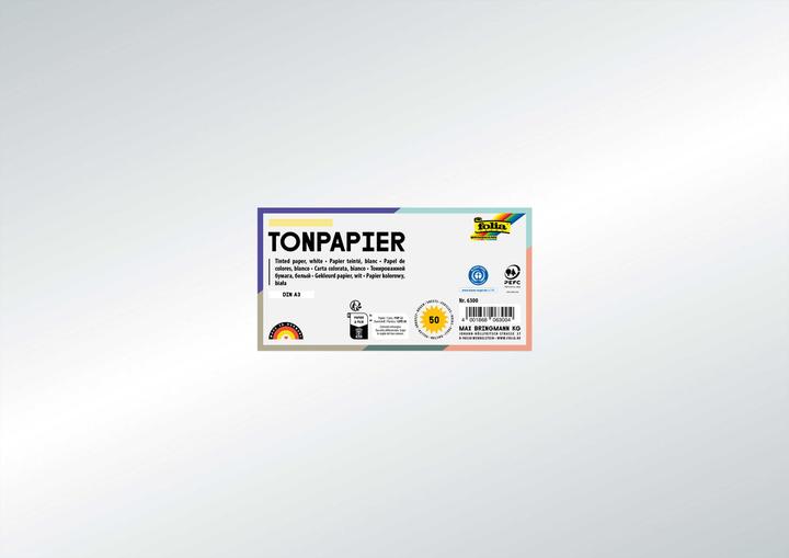 Produktbild Folia Tonpapier, DIN A3, 130 g/qm, silber g„nzend (130 g/m²)