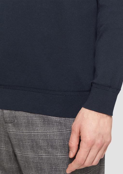 Produktbild s.Oliver Strickpullover Edler Feinstrickpullover aus Baumwollmix mit Rippbündchen (M)