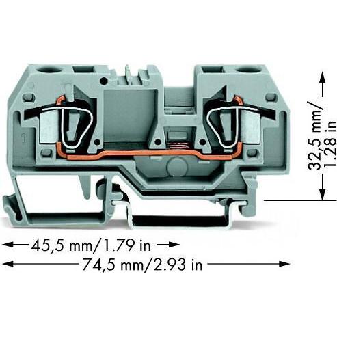 Thumbnail - Wago DIN RAIL 2 LEADS 6MM2, Elektronikzubehör + Gehäuse, Grau