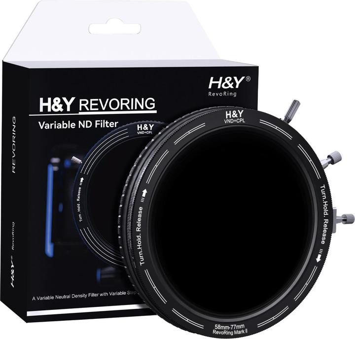 Produktbild H&Y REVORING ND3-1000+CPL Filter MkII 58-77mm (77 mm, ND- / Graufilter, 77 mm)