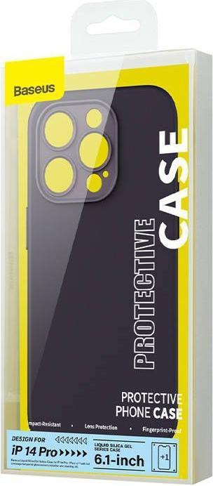 Produktbild Baseus Liquid Silica Gel Case for iPhone 14 Pro (Elderberry)+ tempered glass + cleaning kit (Apple iPhone 14 Pro)
