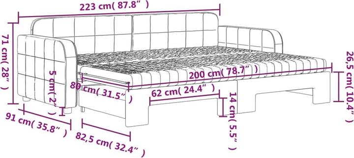 Produktbild vidaXL ausziehbares Tagesbett