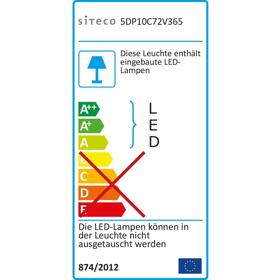 Siteco, Wandleuchte + Deckenleuchte, 5DP10C72V365 (3000 lm)
