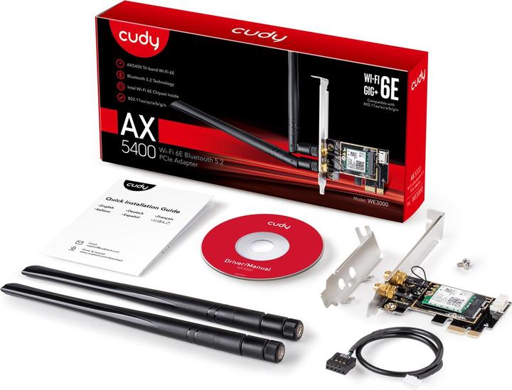 Produktbild Cudy WE3000 network card Internal WLAN / Bluetooth (Mini PCI Express)