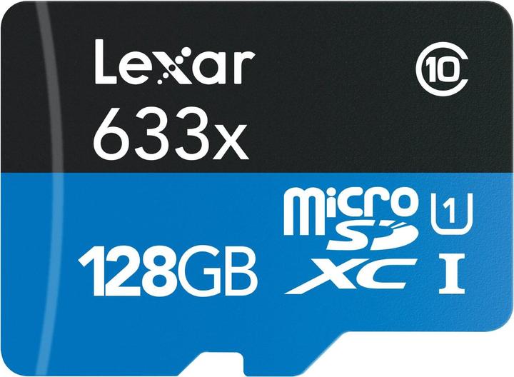 Image du produit Lexar microSDXC 633x UHS-I (128 Go, microSDXC, U1, UHS-I)