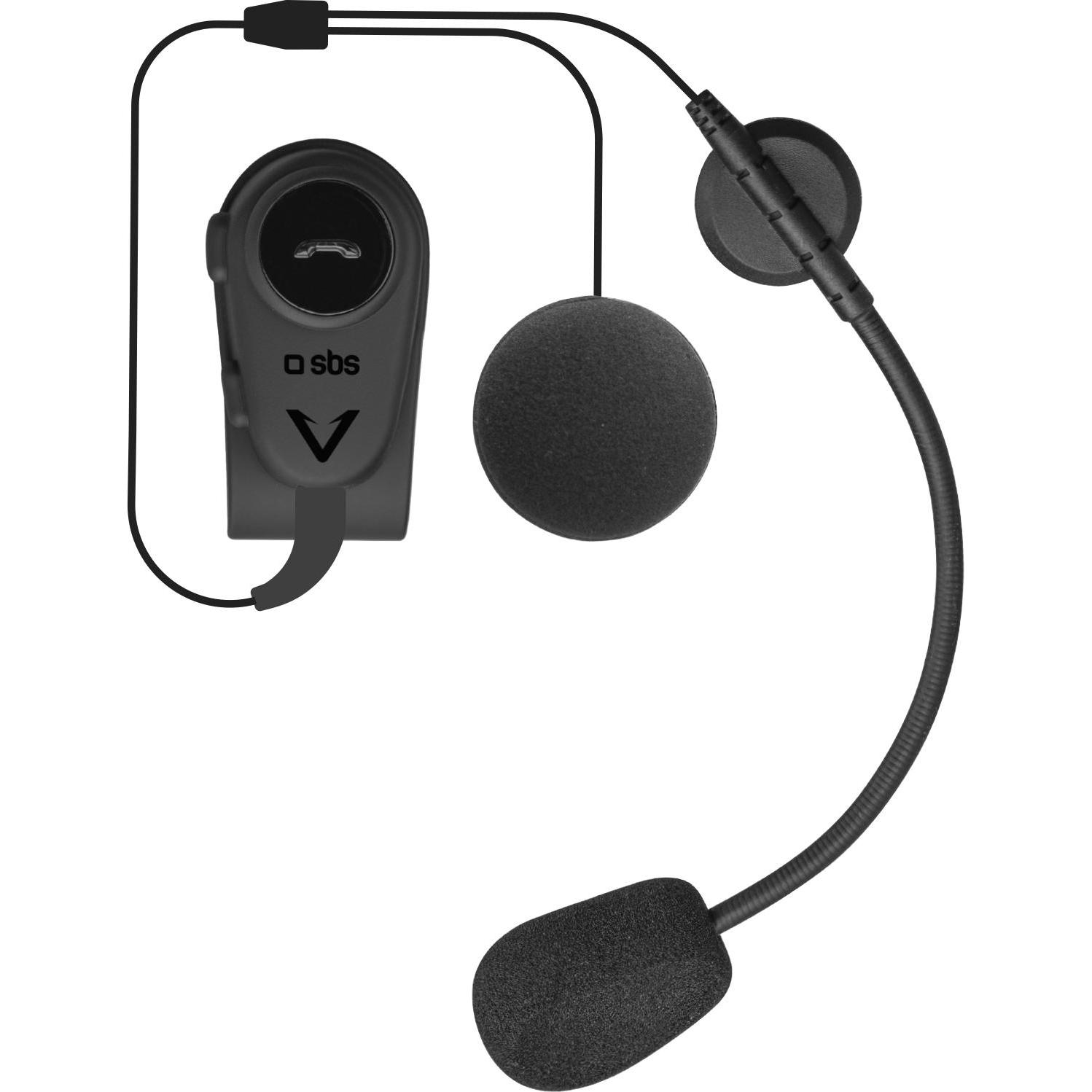 SBS Drahtloses Mono-Headset für Helm (0.01 km), Walkie-Talkie, Schwarz