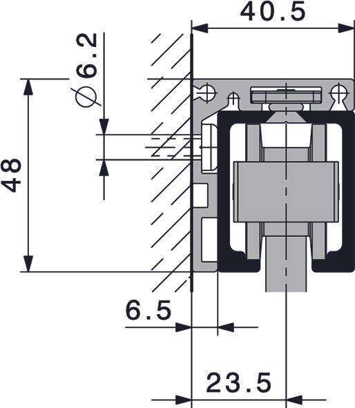 HAWA Profil équerre pour fixation murale Junior 80