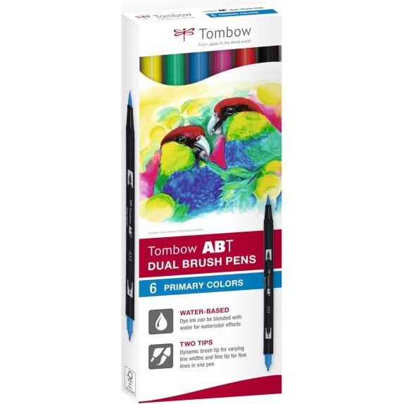 Tombow, Marker, Marker ABT Dual Brush 6C-1 Basic carton (6)