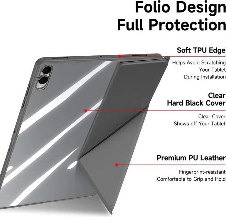 Immagine prodotto Samsung Galaxy Tab S11 Ultra - Ducis Domo Series, aufstellbares Flip-Etui, Grau (Samsung Galaxy Tab S11 Ultra)